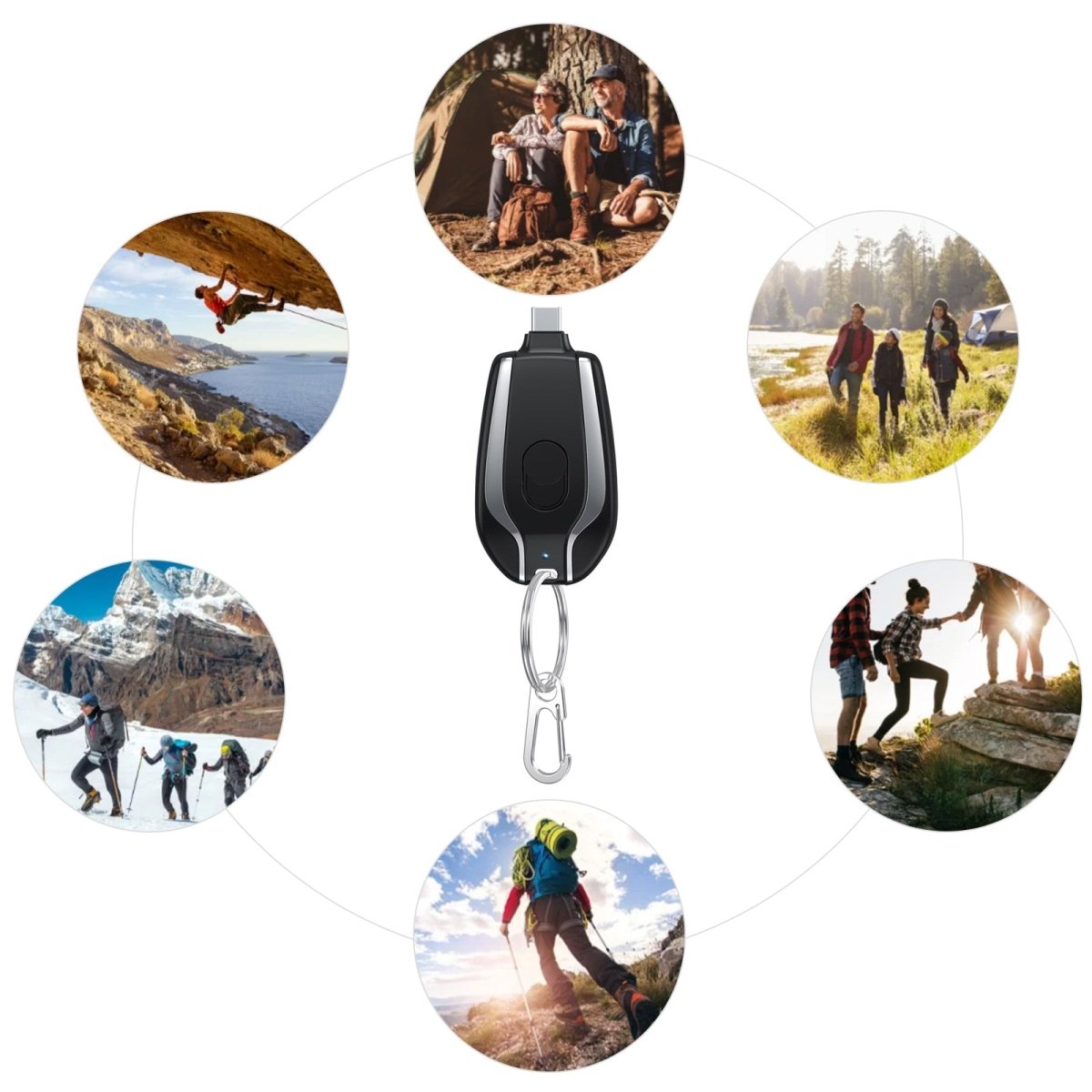 Portable Keychain Charger 1500mAh Ultra - Compact Mini Battery Pack - BUCKETEPIX